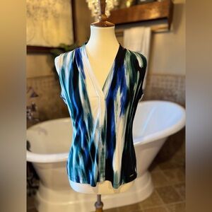 Calvin Klein Blue and Green Tank Top small